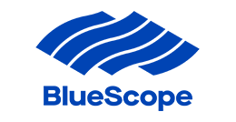 bluescope logo BlueScope logo with blue wavy lines.